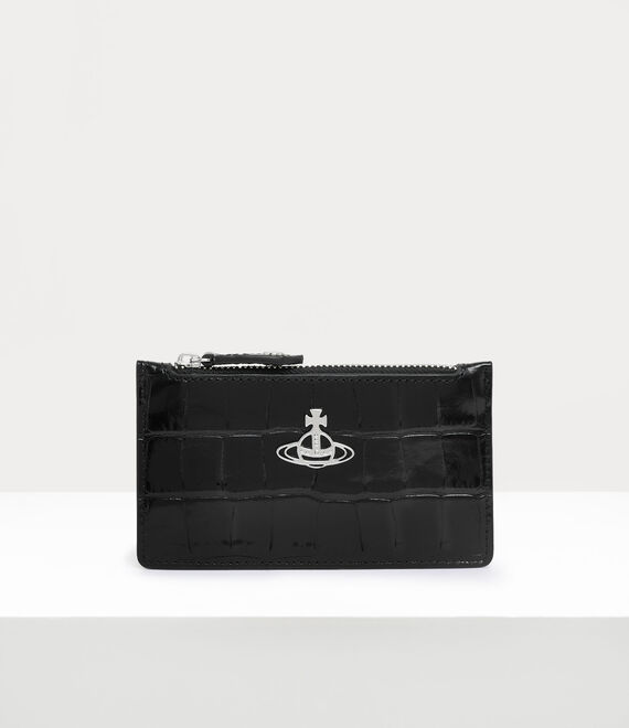 Vivienne Westwood crocodile slim long card holder black